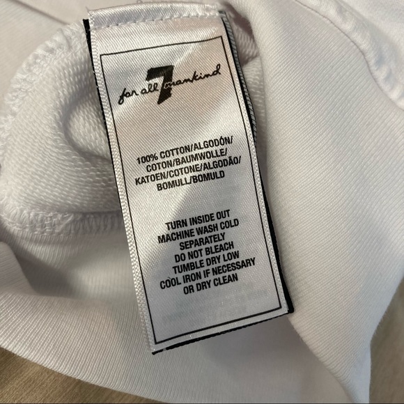 7 FAM | MANKIND EMBROIDERED 3/4 PUFF SLEEVE SWEATSHIRT IN WHITE SMALL - Picture 4 of 10
